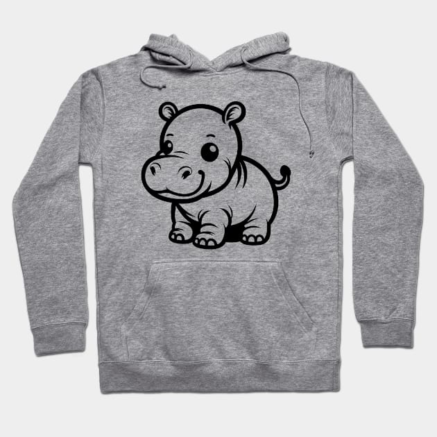 Hippo Calf Hoodie by KayBee Gift Shop